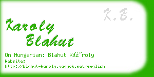 karoly blahut business card